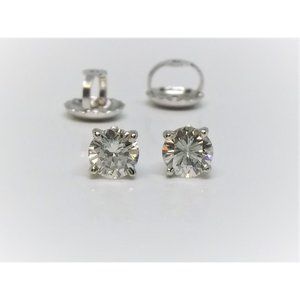 0.40 CT SI Clarity 14k White Gold Screw Back Diamo